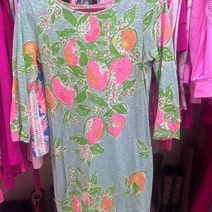 Lilly Pulitzer Floral Lemon Marlowe Dress - Pink and Green